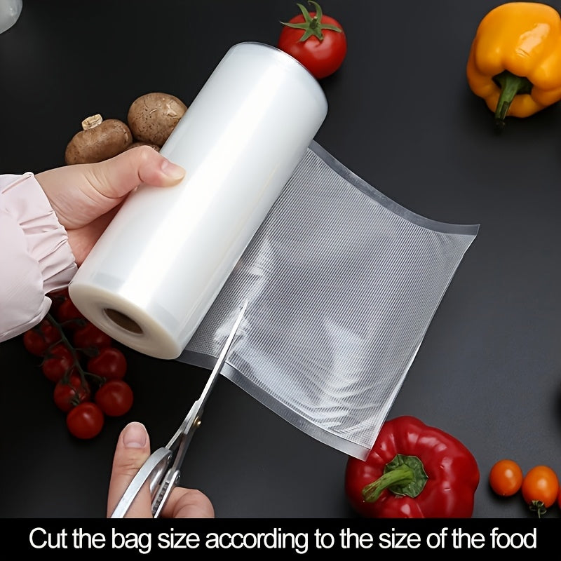 La bolsa al vacío de 20 cm de ancho disponible en cuatro longitudes, mantiene la frescura de los alimentos y es ideal para congelación, cocina lenta a baja temperatura. Compatible con todas las máquinas de vacío