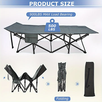 Cama Plegable Portátil para Acampar y Siestas en la Oficina - Cómoda, Estructura Metálica Duradera, No Necesita Electricidad, Ideal para la Playa y Uso al Aire Libre