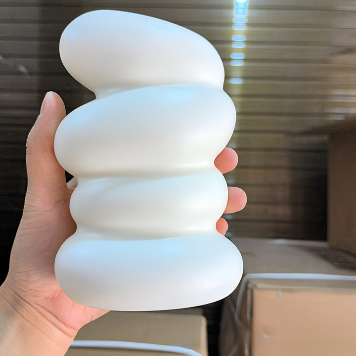 Jarrón blanco elegante en espiral, estilo nórdico, perfecto para decoración del hogar y cocina, ideal para estética de sala y dormitorio, decoración para el hogar