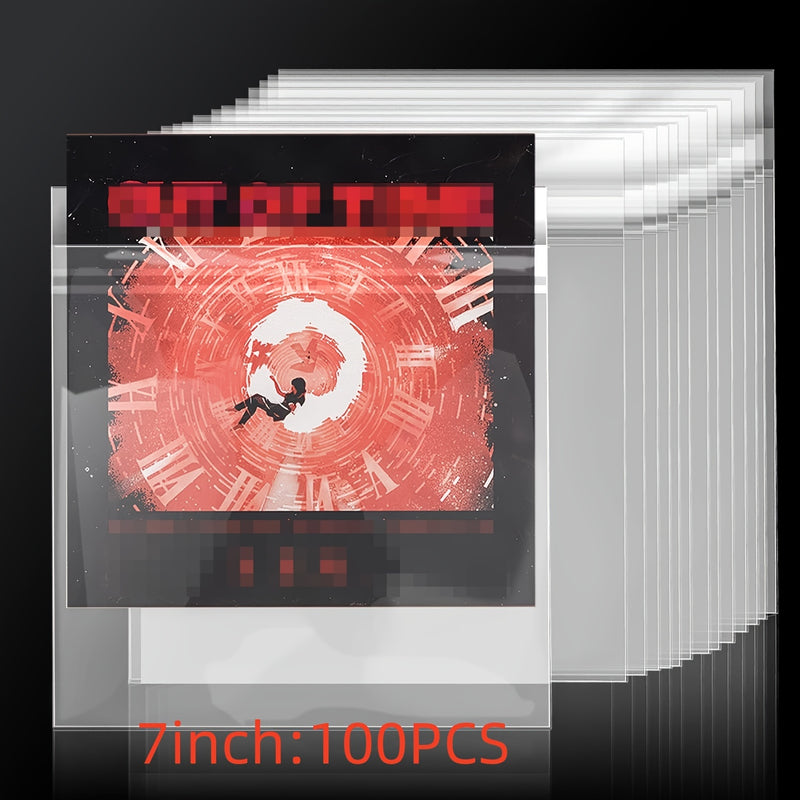 50 piezas/100 piezas Fundas de vinilo PE para discos, 17.78/25.4/30.48 cm Fundas para álbumes, 18.8cm X 18.8cm Protección exterior para colección de 45 RPM LP, Estuches de almacenamiento y exhibición de música