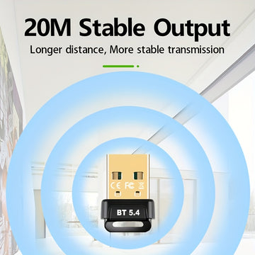 Adaptador sin varillas USB 5.4 Ultra Mini con Diseño de Gancho Colgante, Plug & Play para Win8.1-11 (Sin Controladores Requeridos), Compatible con Sistemas Win7, Soporta Hasta 7 Dispositivos Simultáneamente (Portátiles/Auriculares/Altavoces/Mouse/Tableta