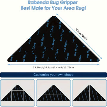 4/8/12 pzas Pinzas para alfombras, almohadillas antideslizantes para alfombras para pisos de madera dura y azulejos, cinta de alfombra reutilizable y lavable para alfombras de salas de estar, almohadilla adhesiva de doble cara para alfombra que mantiene