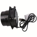 Ventilador de cocina mini de 5V con alimentación USB - Diseño compacto negro con control de velocidad ajustable, construcción metálica duradera para la ventilación de la cocina y el baño, diseño moderno elegante, soporte de montaje resistente
