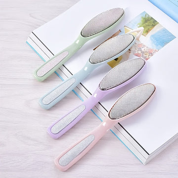 Artefacto de frotación de pies doble cara para eliminar piel muerta, pedicura Light Beige, tabla y herramientas de pulido, piedra pómez para cuidado de los pies