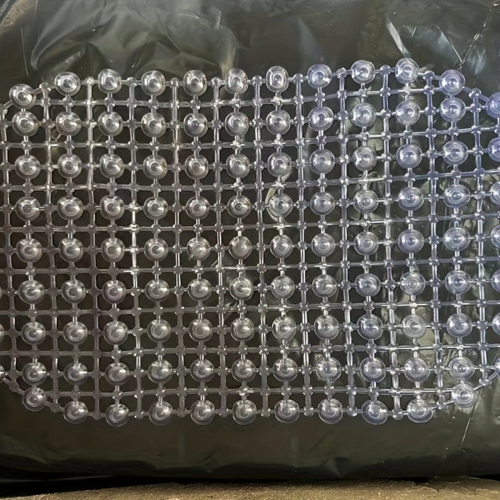 1pc, Alfombra de baño ovalada de PVC antideslizante, pelo bajo, solo lavado a mano, alfombra de baño navideña, hecha a máquina, respaldo de plástico, 547,14 g/m², 0,4 cm de grosor