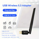 Adaptador inalámbrico USB BT 5.3 de alcance ultra largo, distancia máxima de conexión de alcance abierto de hasta 150 m/49.21 pies, receptor de dongle inalámbrico USB para PC de escritorio y portátiles, compatible solo con Windows 8.1/Windows 10/Windows
