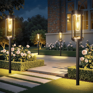 2/4 piezas, luces solares decorativas para exteriores, luces solares para césped IP44. Luces LED solares, luces decorativas para paisajes solares, adecuadas para patios, céspedes, caminos, muelles, garajes y jardines. Decoraciones para fiestas navideñas,