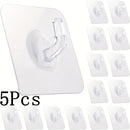 Ganchos de plástico autoadhesivos - 1/5/10/20 piezas, fácil instalación en pared, estilo moderno, transparentes, resistentes e impermeables para toallas, batas, llaves en cocina y baño
