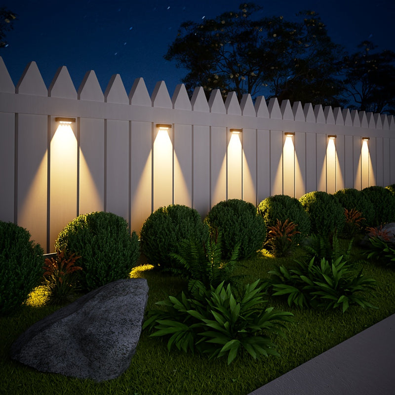 Luces solares para cercas, 4 piezas, luces solares exteriores, iluminación solar para cercas, ideal para jardín, patio, muro, terraza y escaleras [Blanco cálido