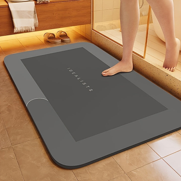 Alfombra de baño de lodo de diatomeas súper absorbente - Alfombra de piso de secado rápido, suave y cómoda, ideal para baños, duchas, lavanderías, dormitorios, salas, entradas y cocinas, lavable a máquina y a mano