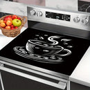 Tapete Protector para Estufa de 1 Pieza con Diseño de Taza de Café - Estilo Boceto en Blanco y , Resistente al Calor y Antirrayas, Superficie Fácil de Limpiar Duradera, Ajustable a Todas las Encimeras de Cocina, Decoración Elegante para la Cocina, Protec