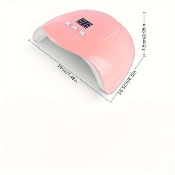 54W 18 Piezas Lámpara de Uñas Rosa Inteligente con Inducción, Luz para Curado de Esmalte y Función de Temporizador, Compatible con Diferentes Máquinas de Pegamento para Uñas