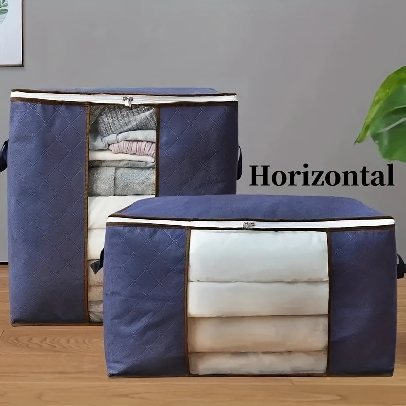Organiza tu hogar con esta bolsa de almacenamiento de ropa de gran capacidad - ¡Asa reforzada, tela gruesa y cremallera resistente! Accesorios de dormitorio Almacenamiento debajo de la cama