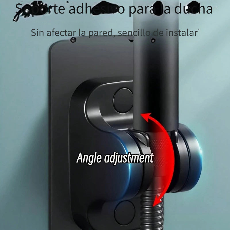 Cabezal de ducha de mano de alta presión con soporte y manguera - 5 modos de flujo de agua ajustables, accesorio redondo de plástico para baño