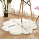 Alfombra decorativa lavable de lana sintética con diseño floral y pelo largo