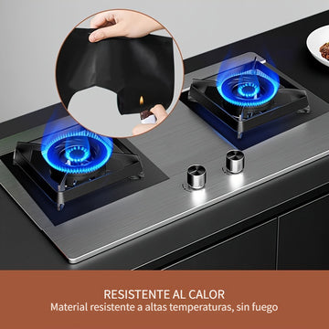 4pcs Tapetes Protectoras para Estufa de Gas de Teflón - Antiadherentes, Fáciles de Limpiar, Resistentes al Aceite y la Grasa, Almohadillas de Cocina Resistentes al Calor, para Seguridad en la Cocina / Equipo de Alimentación, Ideal para Chef Caseros