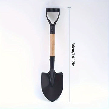 Una pala de jardín de 14,71 pulgadas con mango de madera y mango D - una pala redonda de metal diseñada para cavar suelo, ideal para pequeñas plantaciones y tareas de jardinería, herramienta de jardinería | Mango ergonómico | Herramienta de jardinería du