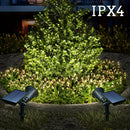Foco de Árbol con LED Alimentado por Energía Solar para Paisajismo Exterior - Impermeable IPX4, Luz Roja, Iluminación Portátil para Jardín y Patio, Material Plástico, Instalación Fácil en el Suelo, Luces Solares para Jardín