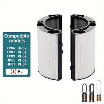 1 Pieza, Filtro De Reemplazo 2 En 1 Hepa+Carbono Compatible Con Dyson Tp06 Hp06 Ph02 Ph01 Ph03 Ph04 Hp09 Tp09 Hp07 Tp07 Tp10 Hp10, Grado H13 True Hepa