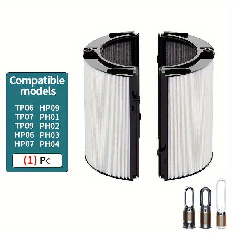 1 Pieza, Filtro De Reemplazo 2 En 1 Hepa+Carbono Compatible Con Dyson Tp06 Hp06 Ph02 Ph01 Ph03 Ph04 Hp09 Tp09 Hp07 Tp07 Tp10 Hp10, Grado H13 True Hepa