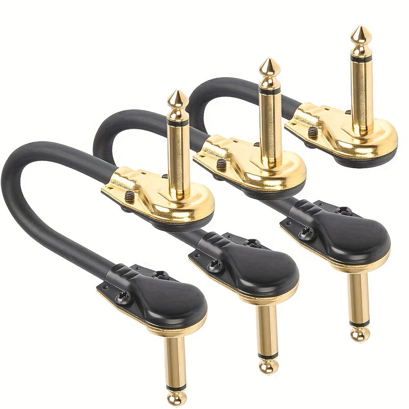6pcs GOKKO Cables de Parche para Guitarra de 6 Pulgadas - Ultra Silenciosos y Flexibles, Conectores de Ángulo Recto Chapados en Oro, Cobre OFC Duradero, Impermeables y Resistentes a la Temperatura, Diseño de Bajo Perfil para Actuaciones En Vivo, Cable de