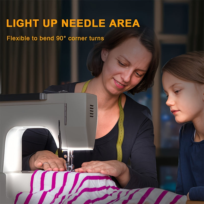 1pc Tira de luz LED regulable al tacto para máquina de coser, alimentada por USB, iluminación de bajo consumo para máquinas estándar, no requiere pilas, material plástico, perfecta para regalos de Navidad, decoración de oficinas, dormitorios, hoteles, fi