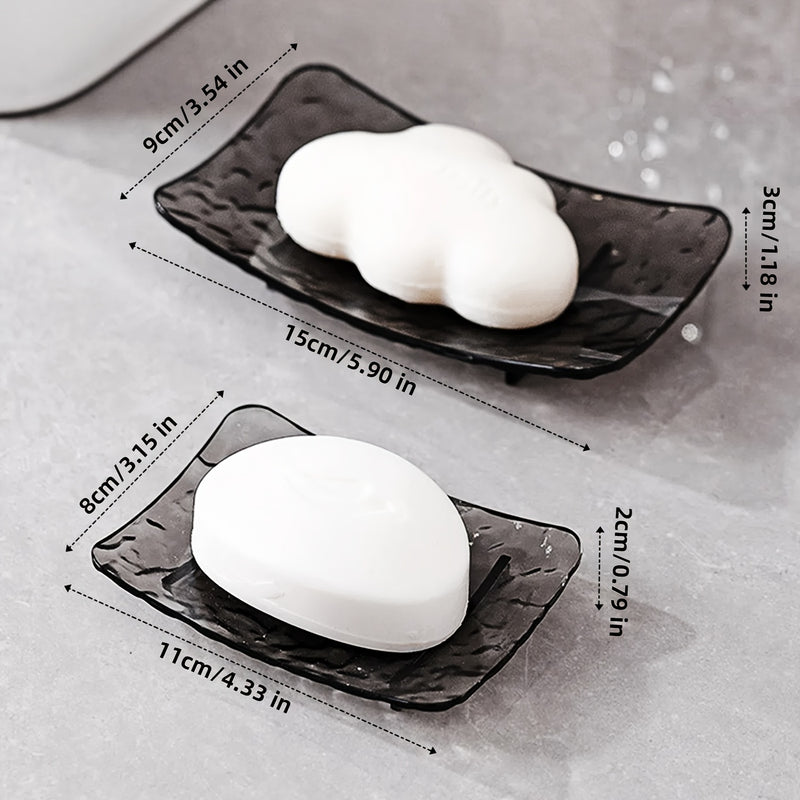 1 pieza Jabonera de plástico con drenaje, caja de almacenamiento de jabón para el hogar sin perforaciones, accesorios creativos para el baño y la cocina.
