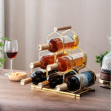 Un soporte de vino creativo que puede almacenar seis botellas, ideal para armarios de vino en casa y áreas de comedor de lujo.