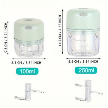 100/250ml Triturador Eléctrico de Ajo Mini USB, Picadora de Carne y Verduras Resistente para Jengibre, Utensilio de Cocina Duradero