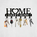 1pc Soporte de llaves de metal, decoración de pared "Hogar dulce hogar", perchero para abrigo, sombrero, toalla, cocina, baño, puerta, paraguas, impermeable, bolso, fácil instalación, montaje en pared, no necesita energía, decoración festiva para exterio