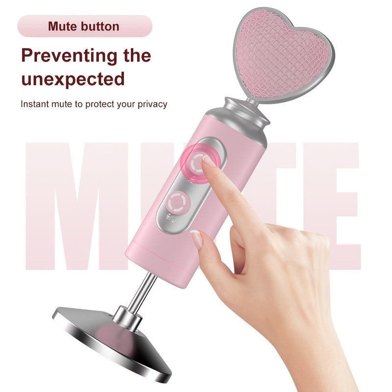 Micrófono Dinámico Rosa de Primera Calidad para Podcasting, Juegos y Transmisiones en Vivo - Forma de Corazón con USB/XLR y Función de Silencio Táctil, Insonorizado, Adecuado para Grabación de Voz, Todo el Material Metálico Gulban Festival Mubarak