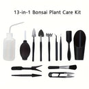 13 piezas Kit de Cuidado Avanzado de Plantas Bonsái - Herramientas de Madera y Metal Duraderas para Plantas de Interior, Cactus y Jardines de Hadas - Incluye Tijeras de Poda, Cuchillo de Injerto y Regadera - Perfecto para Macetas y Plantas en Macetas, Ki