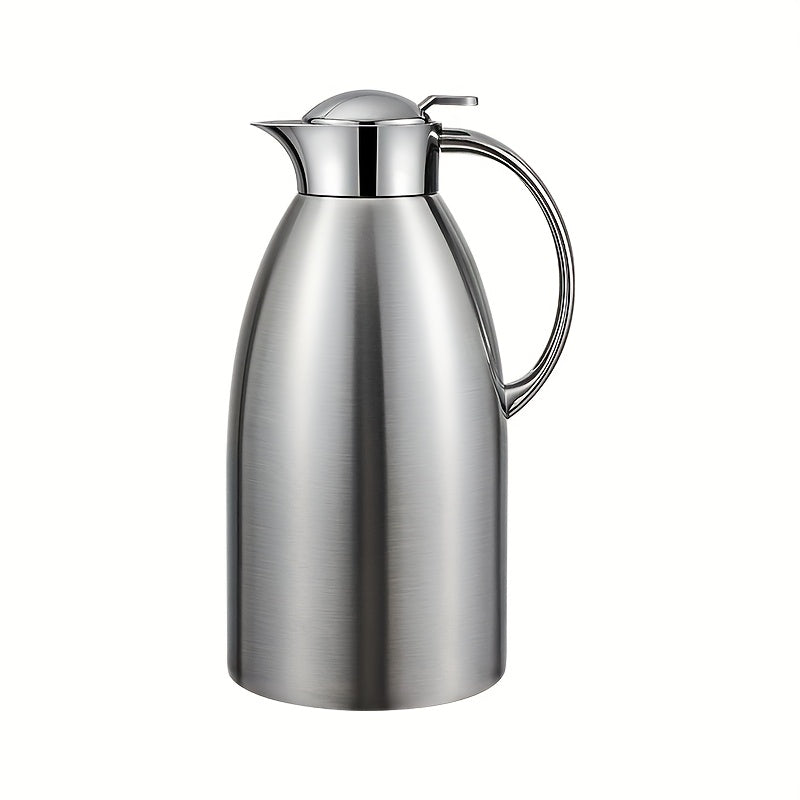 Botella Aislada de Acero Inoxidable de 3L/101.44 Onzas - Jarrón de Agua Aislado al Vacío con Cierre de Botón de Pulsar Fácil, Cafetera Térmica de Pared Doble, Adecuado para Bebidas Calientes y Frías, Té - Uso Versátil