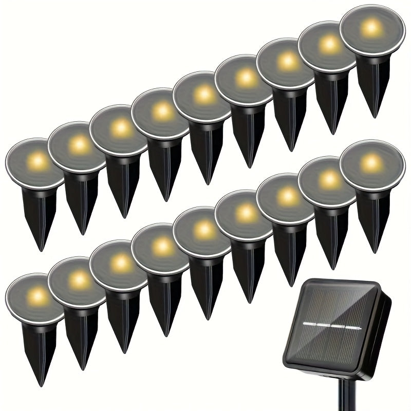 Lámparas solares para jardín de 15/30 LED, luz cálida/blanca, sin cables, ideales para decoración de patio, caminos o alberca