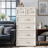 Armario de ropa de cinco capas de plástico, 50CM con ruedas, caja de almacenamiento de gran capacidad, organizador de vestuario, multiusos, no impermeable, forma rectangular