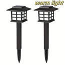 2 Paquetes, Luces Solares Cálidas/Blancas, Luces de Sendero para Jardín, Plugs de Piso para Césped, Paisaje, Acceso, Sendero, Decoración de Porche, Decoración de Patio Chino, Decoración de Terraza, Iluminación Solar, Luces de Paisaje Solares