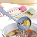 1pc Cuchara Colador 2-en-1 de Alta Calidad - Mango Largo, Plástico de Paja de Trigo, Perfecta para Hot Pot y Sopas, Utensilio de Cocina Seguro para Alimentos, Cuchara de Sopa