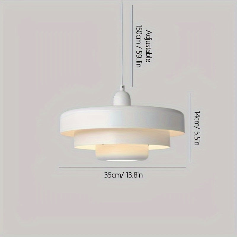 Lámpara colgante semirecargable] Estilo cremoso elegante, lámpara de techo de varios niveles, acabado naranja brillante, luz colgante de metal con centro iluminado para sala, cocina, dormitorio, estudio - Art Deco moderno, ahorro de energía con control d
