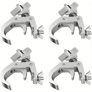 Paquete de 4 Ganchos para Iluminación Escénica de Alta Resistencia, Abrazaderas de Aluminio Premium Pro para Trusses de 3.99-5.99 cm, Capacidad de Peso de 149.69 KG para Uso en Aparatos de Iluminación con Cabeza Móvil