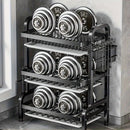 Estantería de Cocina de 3 Niveles en Acero Inoxidable con Sistema de Drenaje, Organizador Multifuncional para Tazones y Utensilios, Gran Capacidad y Diseño Ahorrador de Espacio Apto para Platos y Tablas de Cortar