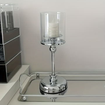 3 piezas Elegantes Portavelas de Metal y Cristal Dorado - Perfectos para Cenas Románticas, Cumpleaños, Bodas, Decoraciones para el Hogar y Hoteles | Ideales para Navidad, Halloween, Pascua, Janucá, Acción de Gracias