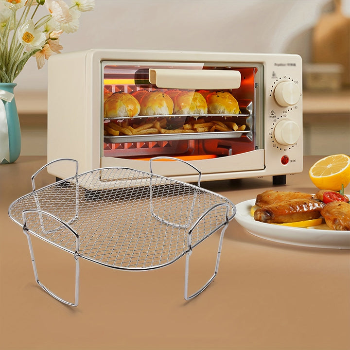 1pc Accesorios para freidora de aire, rejilla de drenaje de aceite para freír, rejilla de barbacoa de acero inoxidable 430, rejilla cuadrada para parrilla, rejilla para horno, rejilla vertical para filtro de aceite, Eid Al-Adha Mubarak