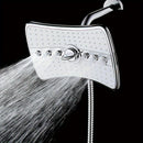 Experiencia refrescante] Cabezal de ducha multifunción de alta presión con 3 modos ajustables: lluvia, lluvia turbo y chorro de masaje - Diseño rectangular para montar en la pared, accesorios para ducha