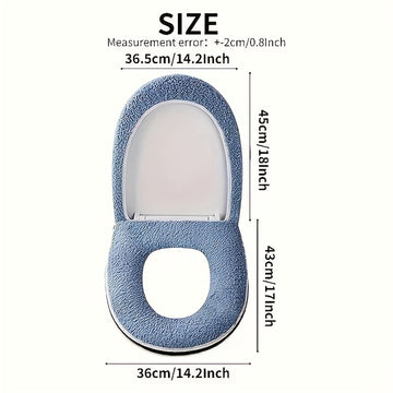 Funda gruesa para inodoro de invierno, juego doble con cremallera, cojín de baño con asa, suave y firme, lavable a máquina, ideal para el hogar, para hombres y mujeres, perfecta para el invierno, regalo ideal para familiares y amigos