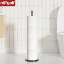 Soporte Independiente de Acero Inoxidable para Papel Higiénico con Almacenamiento de Rollo de Repuesto - Diseño Sobre el Tanque para Organización del Baño