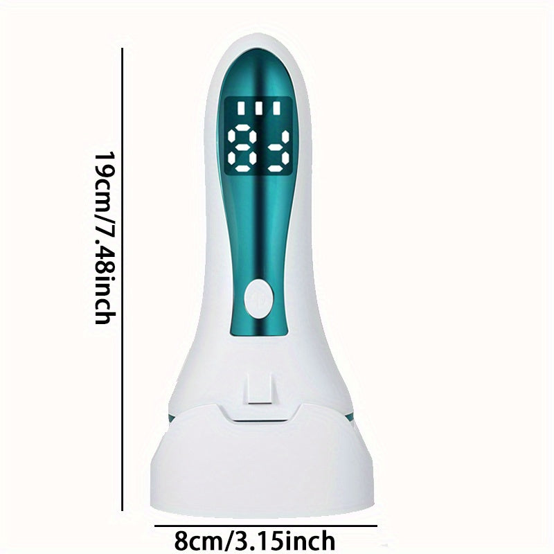 Extracción de pies portátil USB recargable - Herramienta de extracción de luz muerta de alta capacidad beige con pantalla digital, diseño compacto y seguro para pies, manos, extracción de pies, dispositivo elegante, plástico duradero
