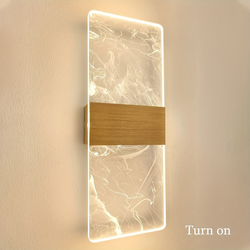 Aplique de pared moderno en acrílico con LED cálido, montaje semiempotrado, acabado metálico, incluye hardware de instalación, para dormitorio, sala de estar, hotel, estudio, pasillo, estilo industrial, cafetería, restaurante - ambiente romántico, decora
