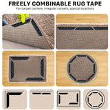 Paquete de 4/8/16 fijadores antideslizantes para alfombras de alta calidad, pegatinas adhesivas dobles para alfombras - , adecuado para salón, comedor y baño en pisos de madera, azulejos, etc. superficies - previenen el deslizamiento y las esquinas rizad