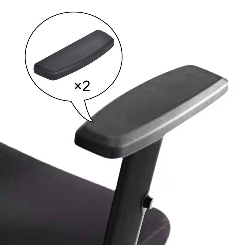Accesorios de reposabrazos para silla de oficina con superficie de TPU, reposabrazos deslizantes 2D, superficie de silla de oficina, reposabrazos de plástico, superficie de accesorios, un par de superficies de reposabrazos deslizantes negras.