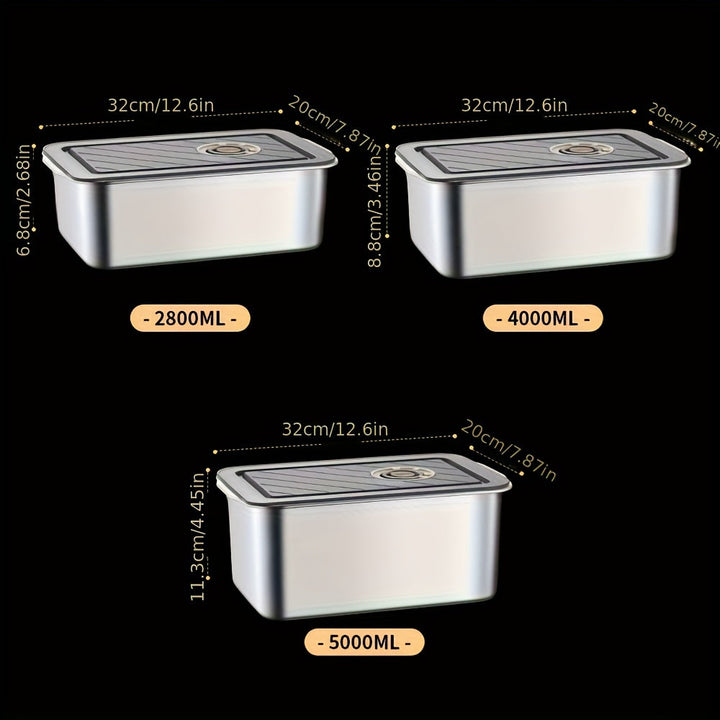 Recipiente Hermético de Acero Inoxidable Premium con Tapa Sellada y Válvula de Ventilación, Apto para Microondas/Congelador/Horno, Lavavajillas, Reutilizable para Comidas en Casa, Viajes o Sobras del Trabajo